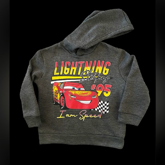 Strikes 95 Lightning McQueen Graphic Hoodie | Gray | 4T | Preowned - Picture 1 of 2